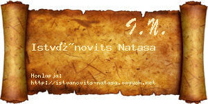 Istvánovits Natasa névjegykártya